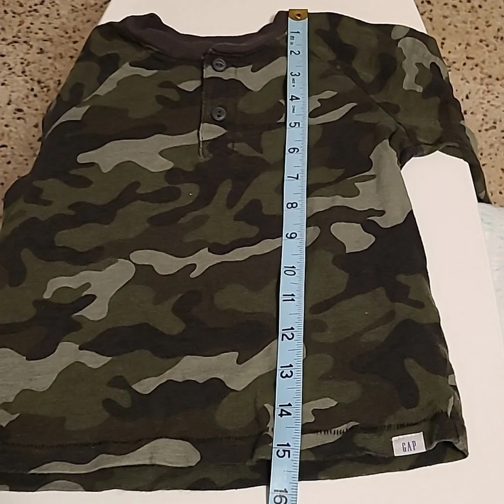 Baby Gap Boys 4 Green Camouflage Casual Comfy Shirt Long Sleeve EUC